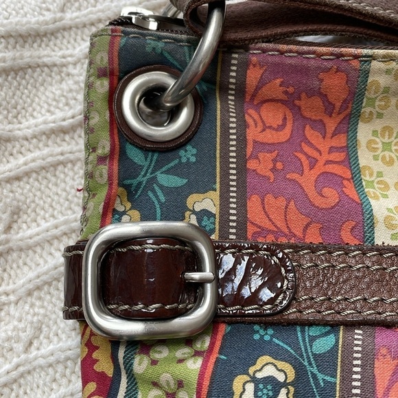 FOSSIL crossbody bag/purse colorful metal hardware some fading/wear See pics - Picture 9 of 12